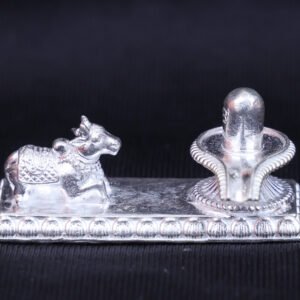 LORD SHIVA LINGAM WITH NANDI SLIVER IDOL